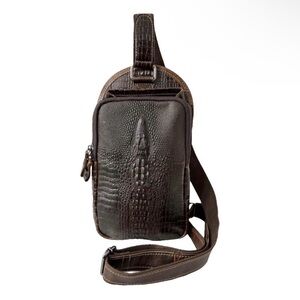 Travel Sling NWOT Sm Gator/Croc Embossed Leather Shoulder